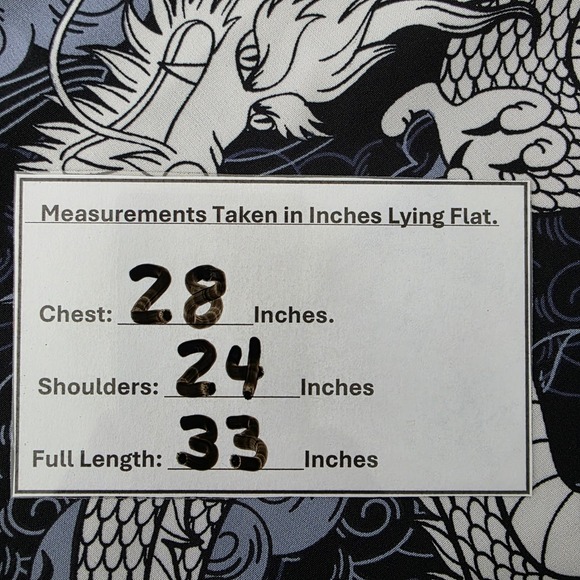 Fresh‎ Prints Dragon Button Up Shirt Men's 4XL Black Asian Style Graphic Print - Picture 5 of 9